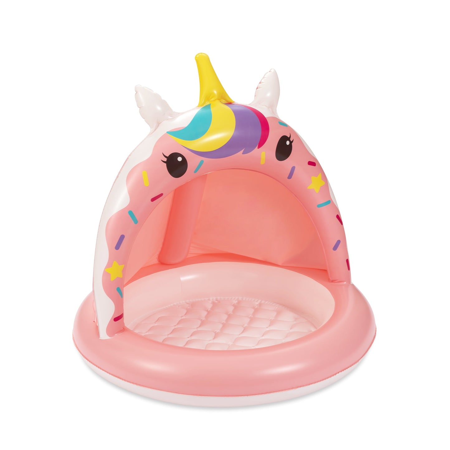 VERI COOL Inflatable Unicorn Shade Pool, Round, Pink, Ages 1-3, Unisex