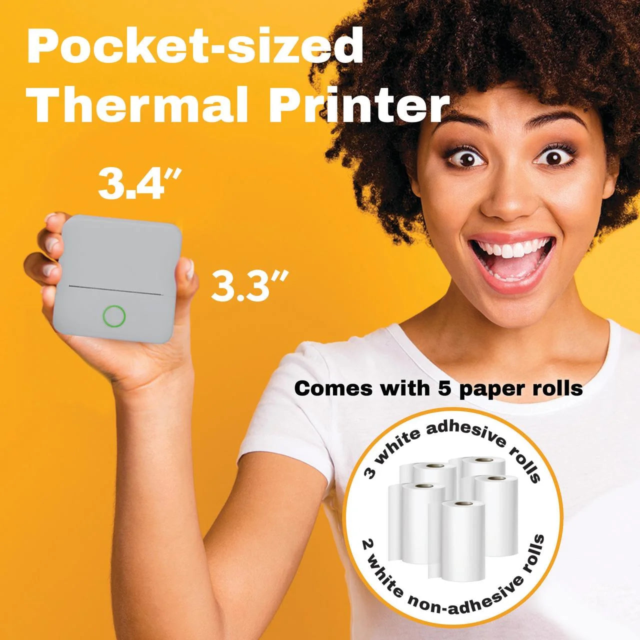 VERY COOL CTP500 Wireless Mini Portable Thermal Printer & Label Maker + Paper, Android & Ios (Gray)