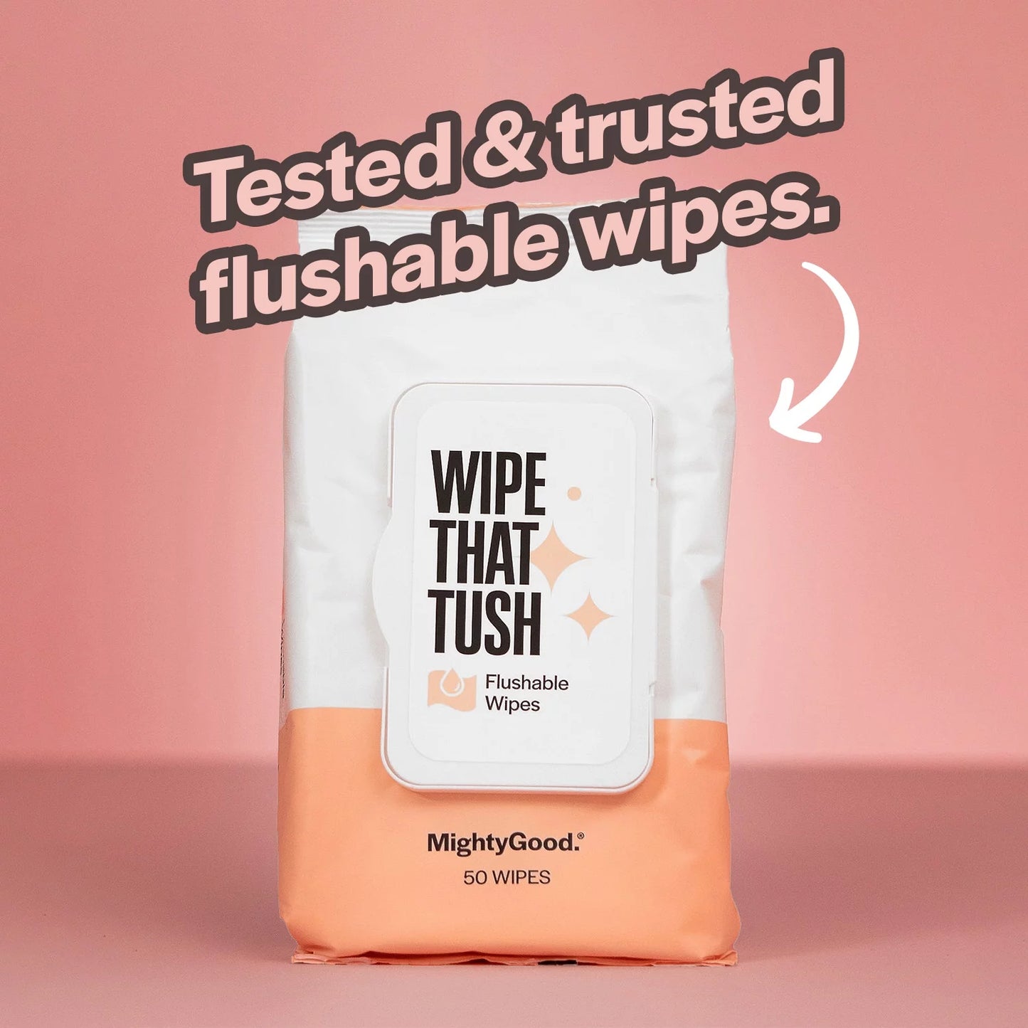 VERI FRESH Wipe That Tush Flushable Wipes, Fragrance Free, 150 Wipes (3 Pack)