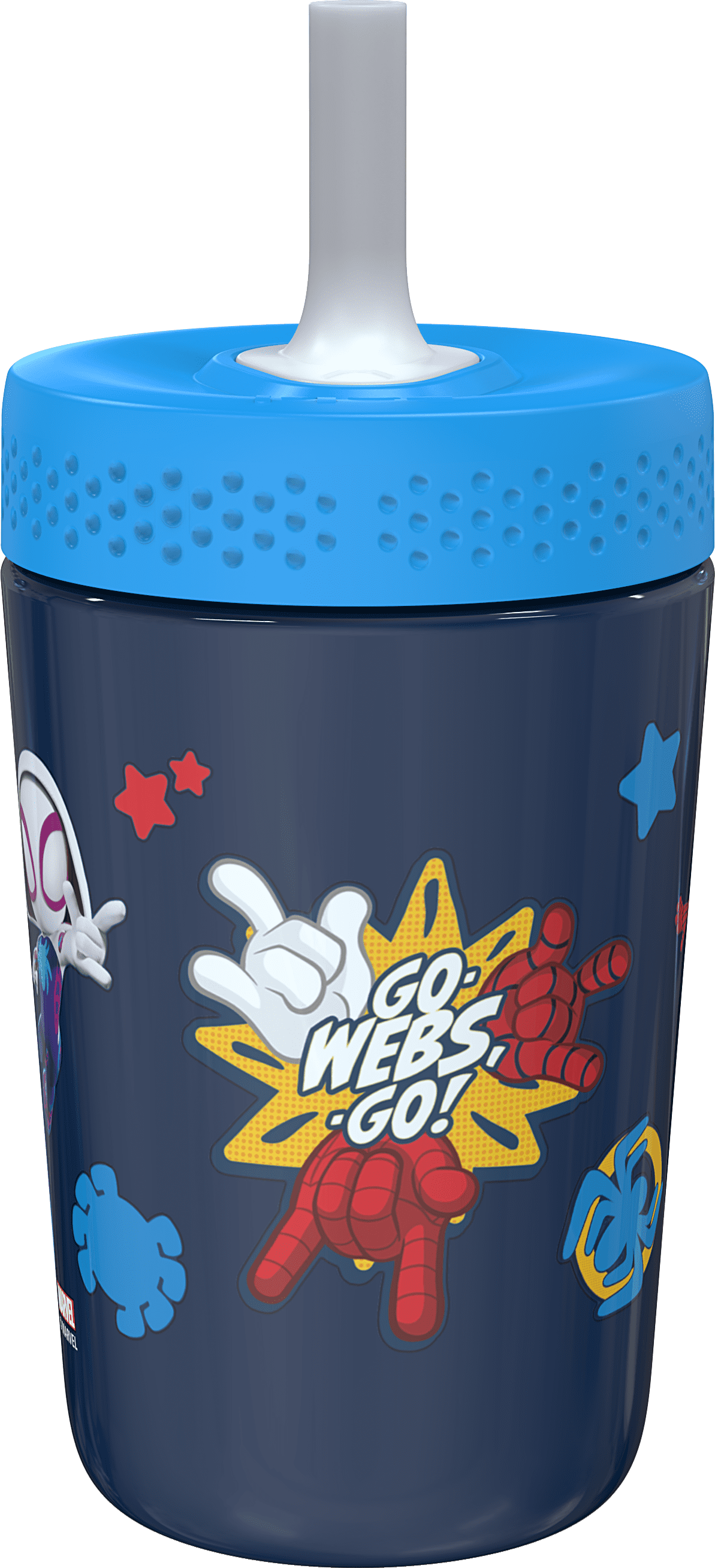 VERI CUTE 12Oz Spidey & Friends Kids Straw Tumbler, Stainless Steel Vacuum Insulated Kincaid Tumbler with Silicone Straw Utilizing Leak-Proof Valve, Travel Straw Tumbler