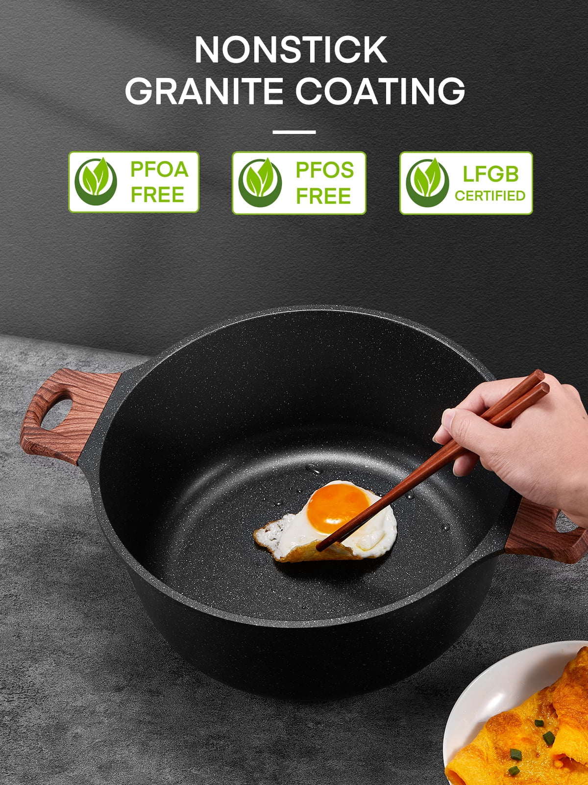 VERI HOT Nonstick Stock Pot with Glass Lid, 6 Quart Cooking Pot Non Stick Soup Pot, Induction Pasta Pot, All Stove Compatible