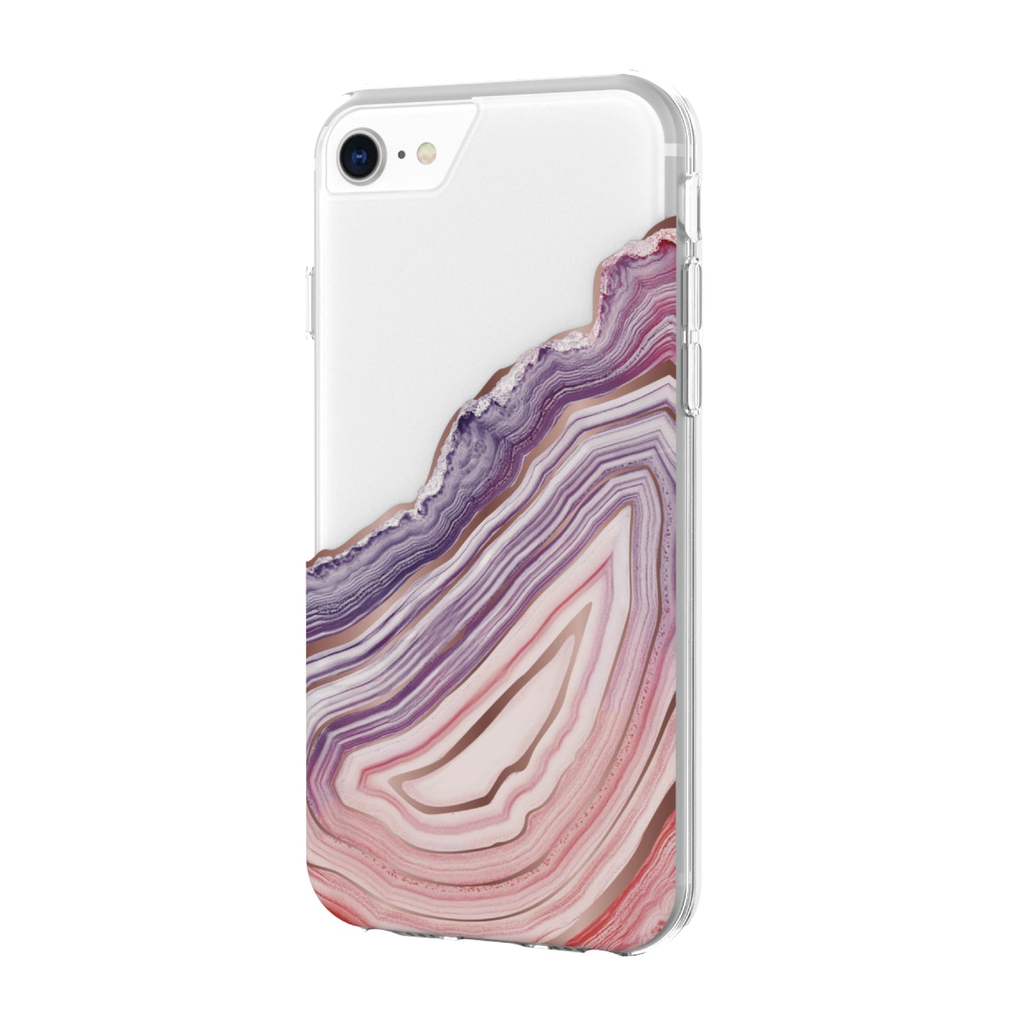 VERY NICE Phone Case for Iphone SE 2022, Iphone SE 2020, Iphone 8, Iphone 7, Iphone 6S, Iphone 6 - Clear Blush Agate