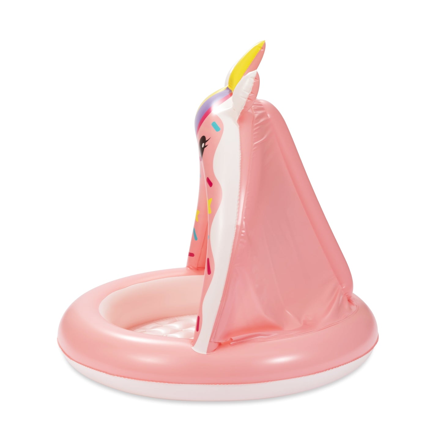 VERI COOL Inflatable Unicorn Shade Pool, Round, Pink, Ages 1-3, Unisex