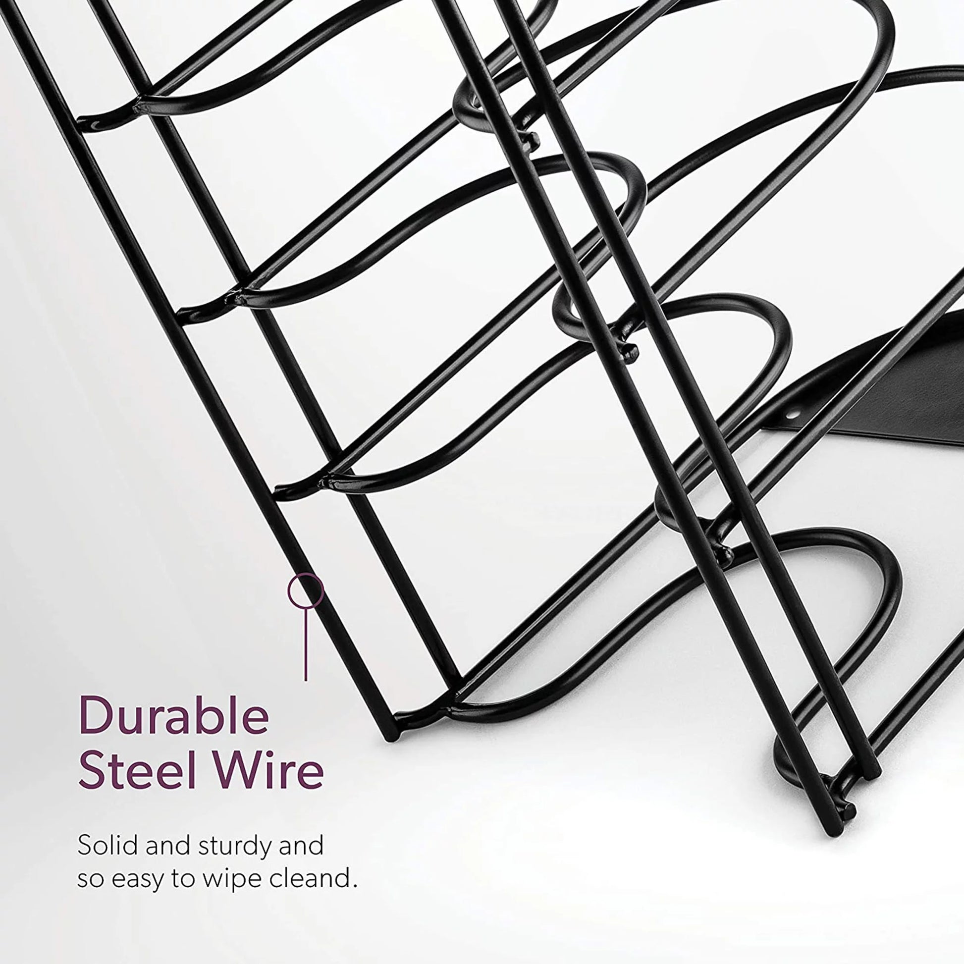 VERI HOT Pots and Pan Organizer 5 Tier Pot Rack Lid Holder for Kitchen Organization Black