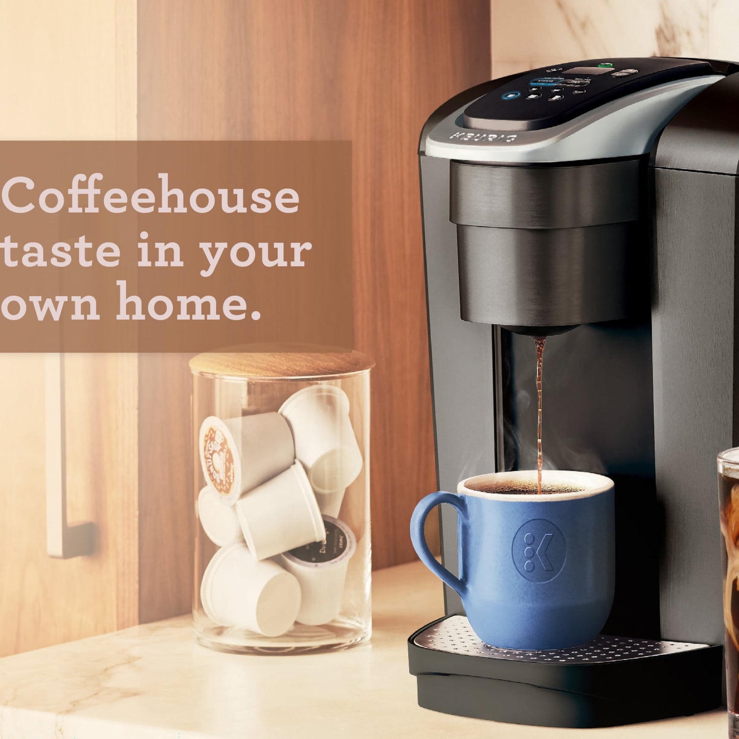 VERI COOL K-Elite Brushed Slate Single-Serve K-Cup Pod Coffee Maker