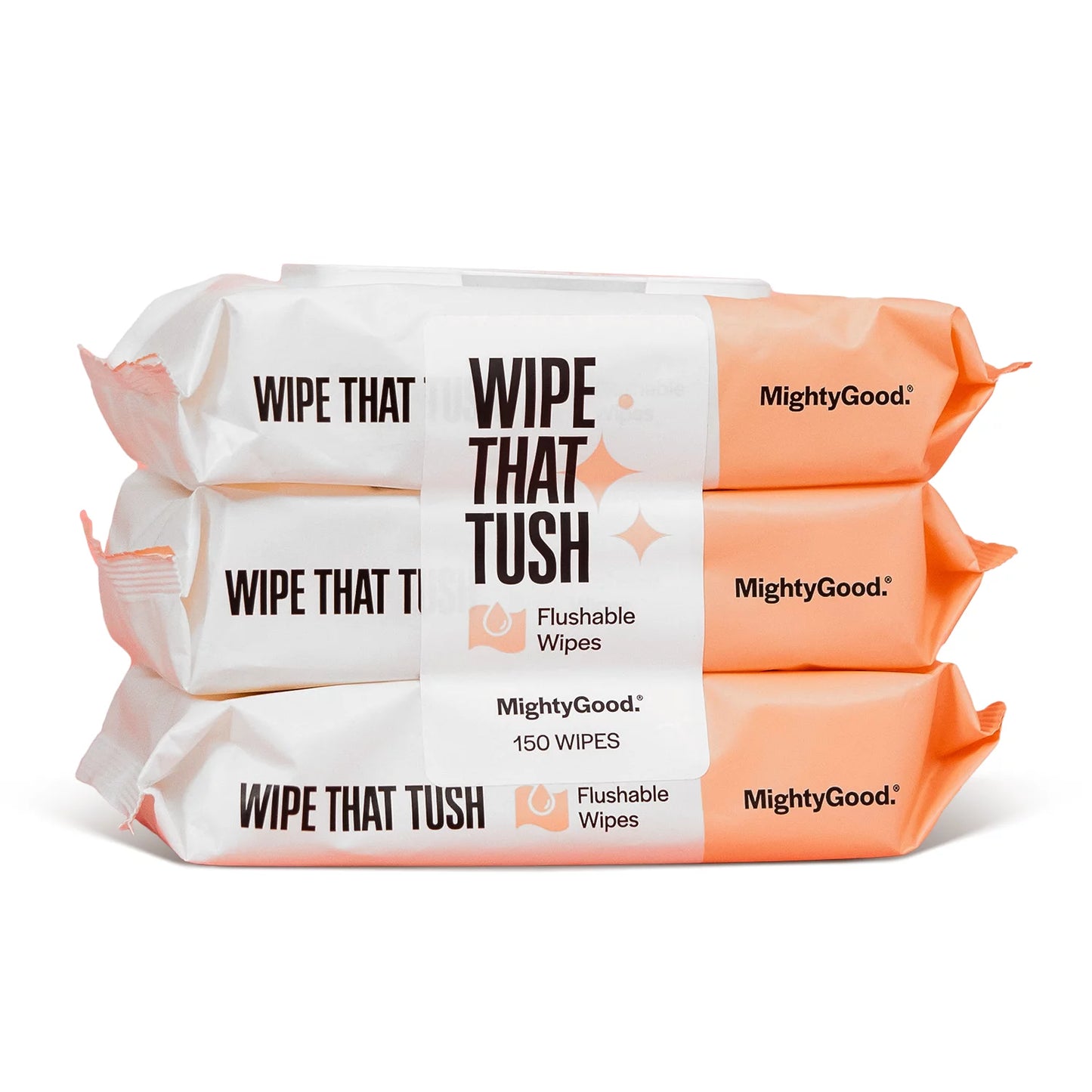 VERI FRESH Wipe That Tush Flushable Wipes, Fragrance Free, 150 Wipes (3 Pack)