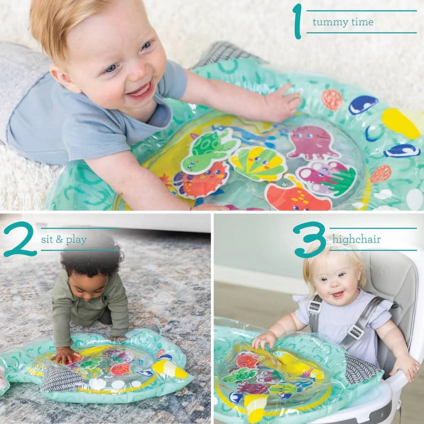 VERI CUTE Narwhal & Sea Pals Pat & Play Baby Tummy Time Play Mat, 6-12 Months