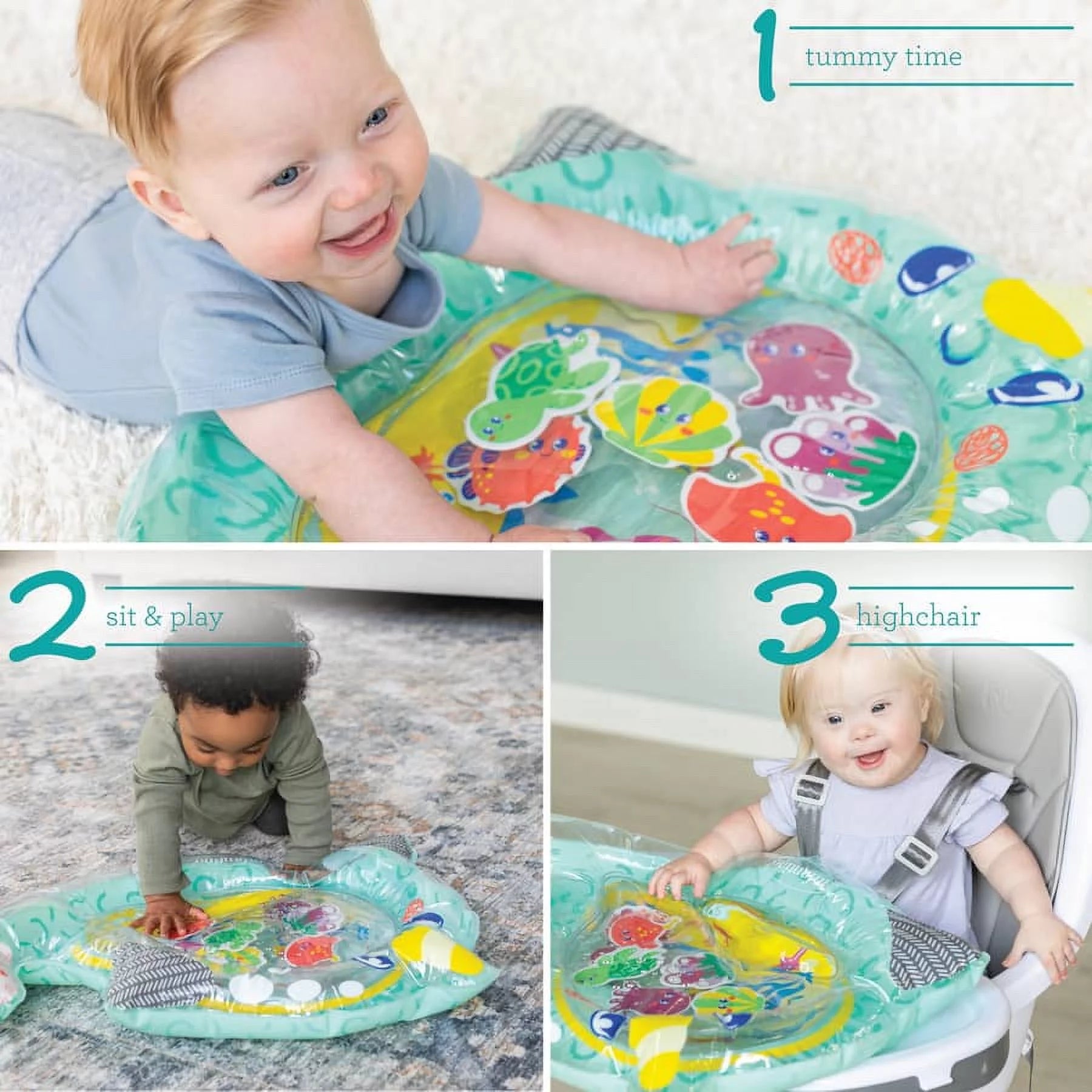 VERI CUTE Narwhal & Sea Pals Pat & Play Baby Tummy Time Play Mat, 6-12 Months