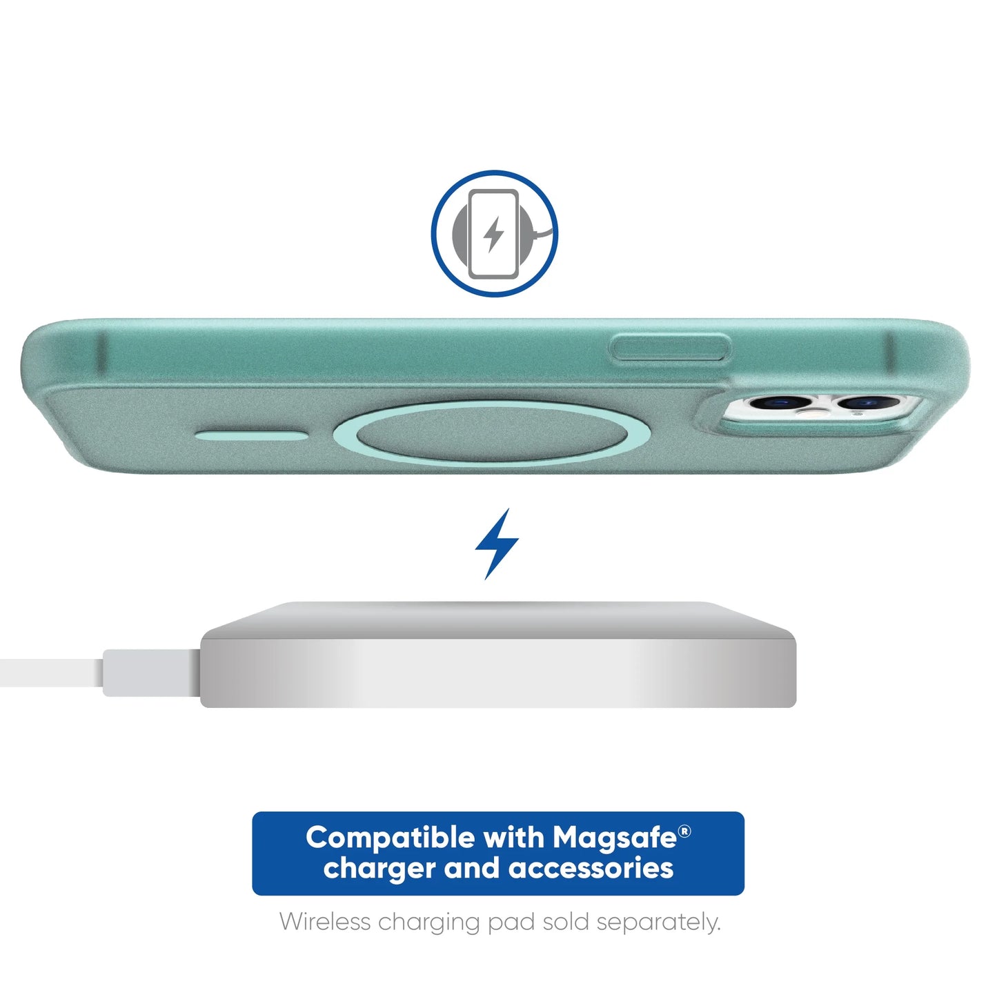 VERI COOL Magsafe Compatible Phone Case for Iphone 12 / Iphone 12 Pro - Frosted Teal