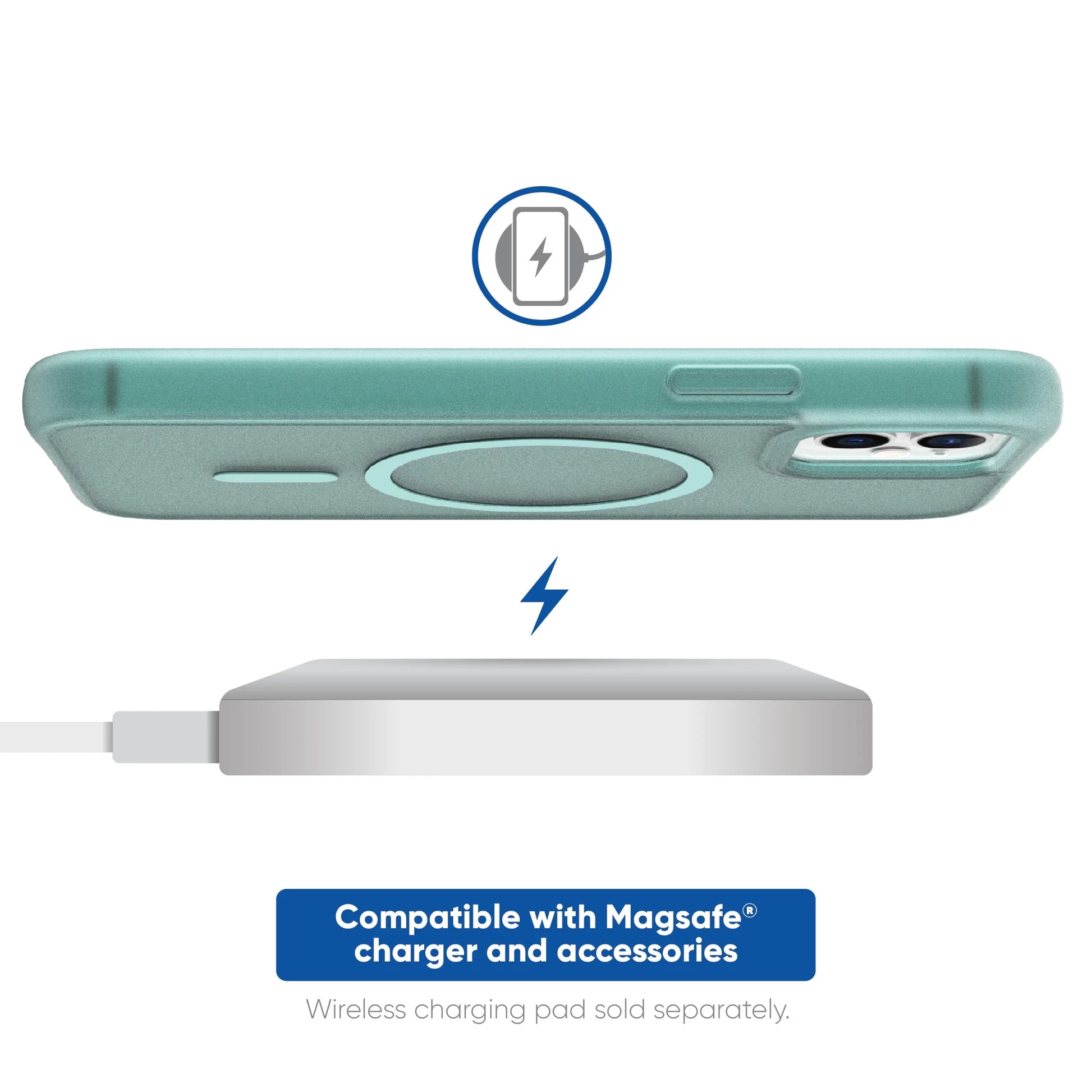 VERI COOL Magsafe Compatible Phone Case for Iphone 12 / Iphone 12 Pro - Frosted Teal