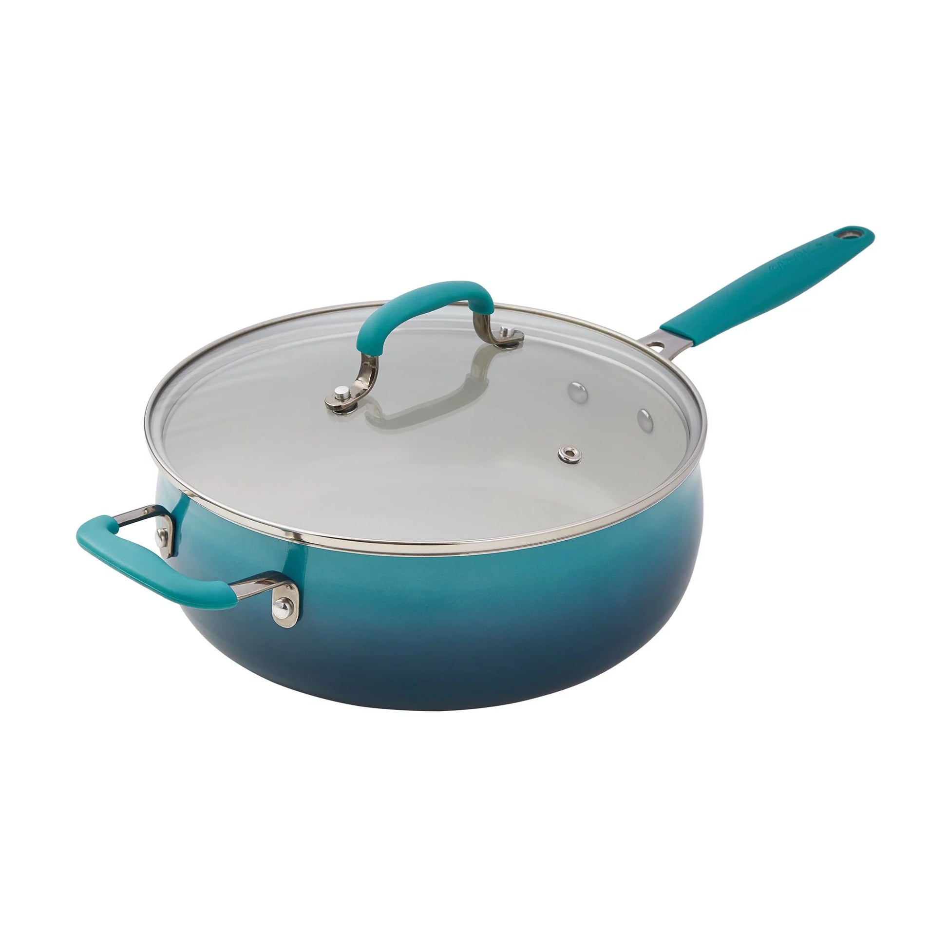 VERI NICE 25-Piece Ceramic Nonstick Aluminum Cookware Set, Ombre Teal