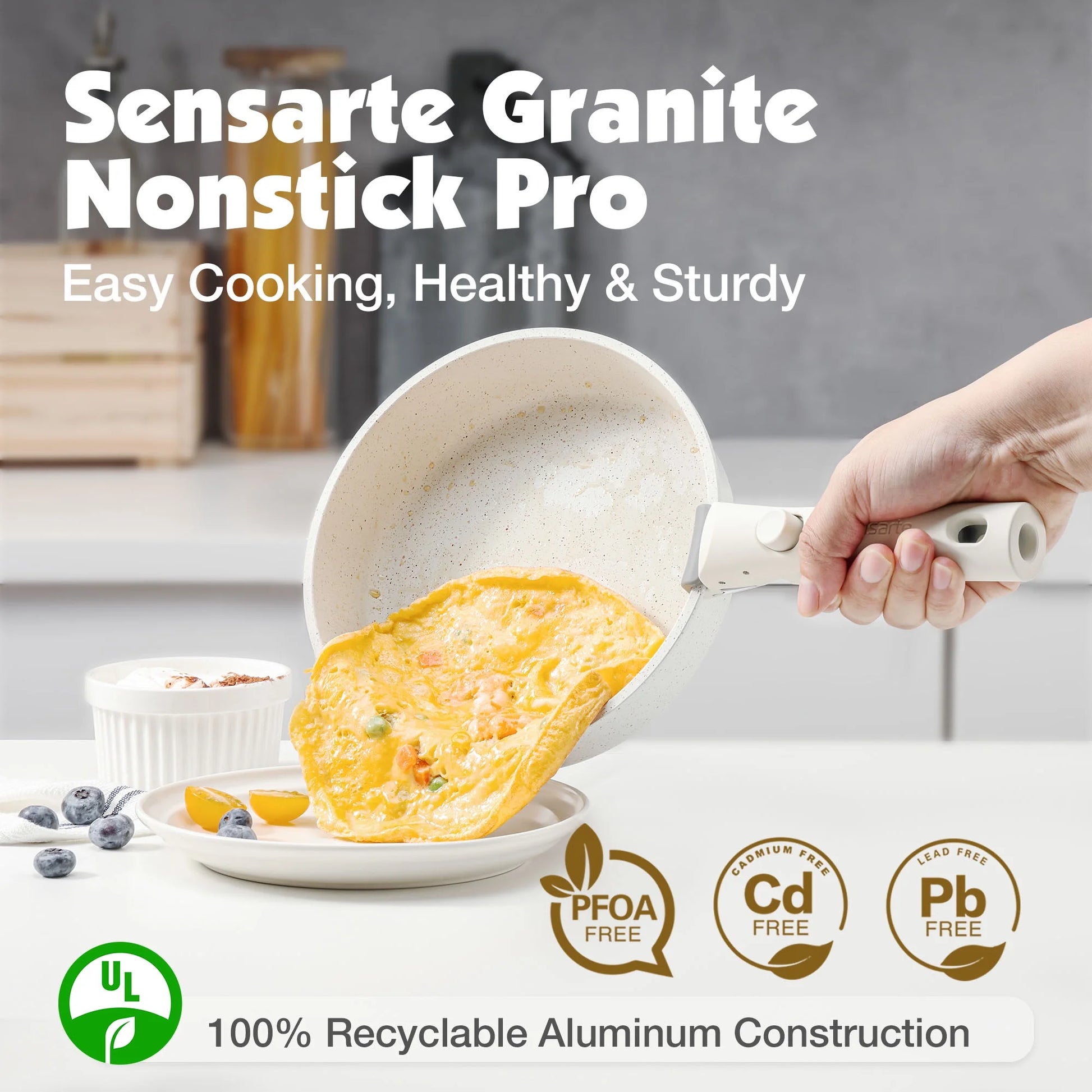 VERI HOT Nonstick Pots and Pans Set with Detachable Handle, 8Pcs Cooking Pots and Pans Set with Removable Handle, Space Saving Cookware Sets, PFOA Free, Dishwasher and Oven Safe