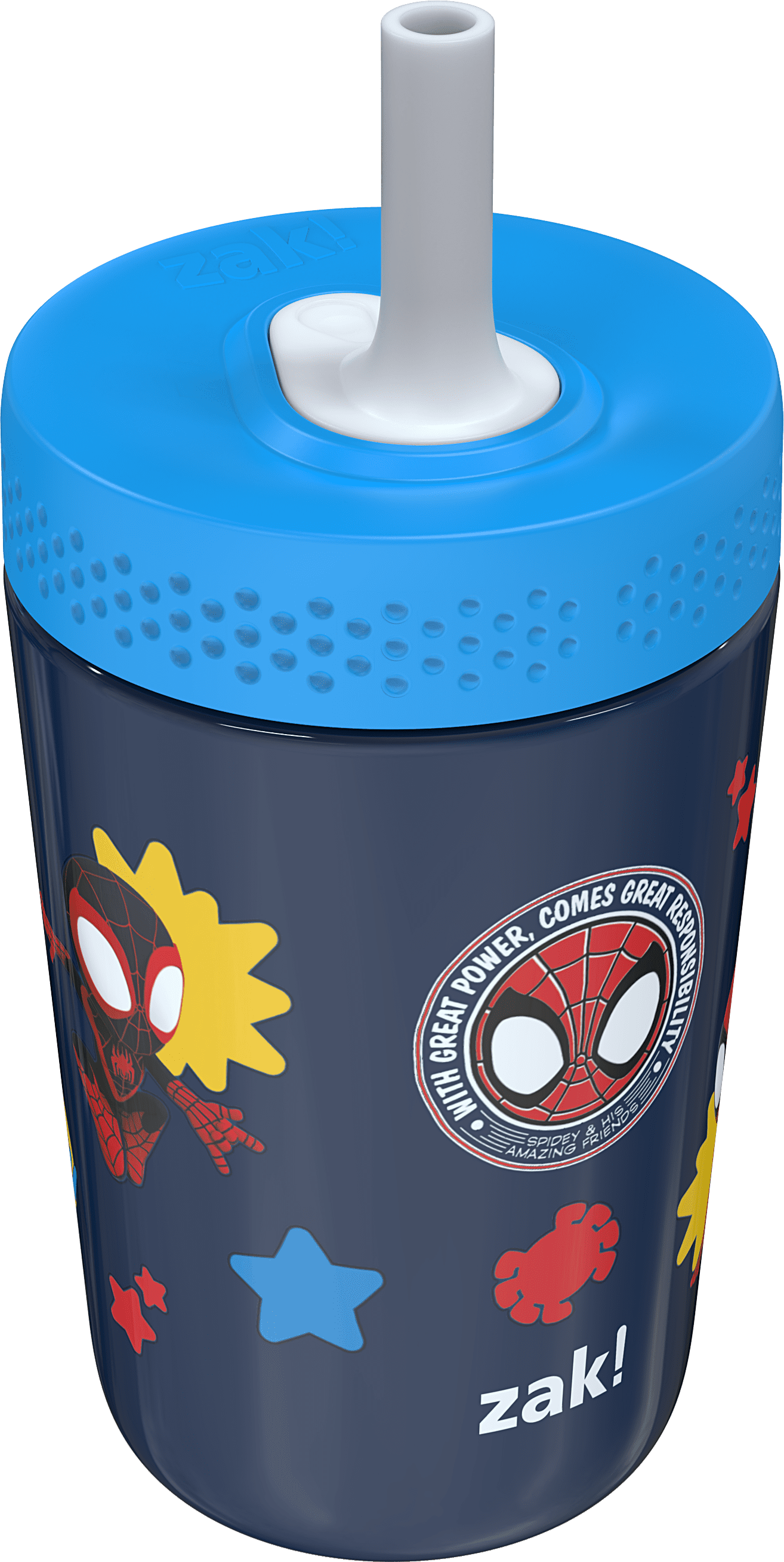 VERI CUTE 12Oz Spidey & Friends Kids Straw Tumbler, Stainless Steel Vacuum Insulated Kincaid Tumbler with Silicone Straw Utilizing Leak-Proof Valve, Travel Straw Tumbler