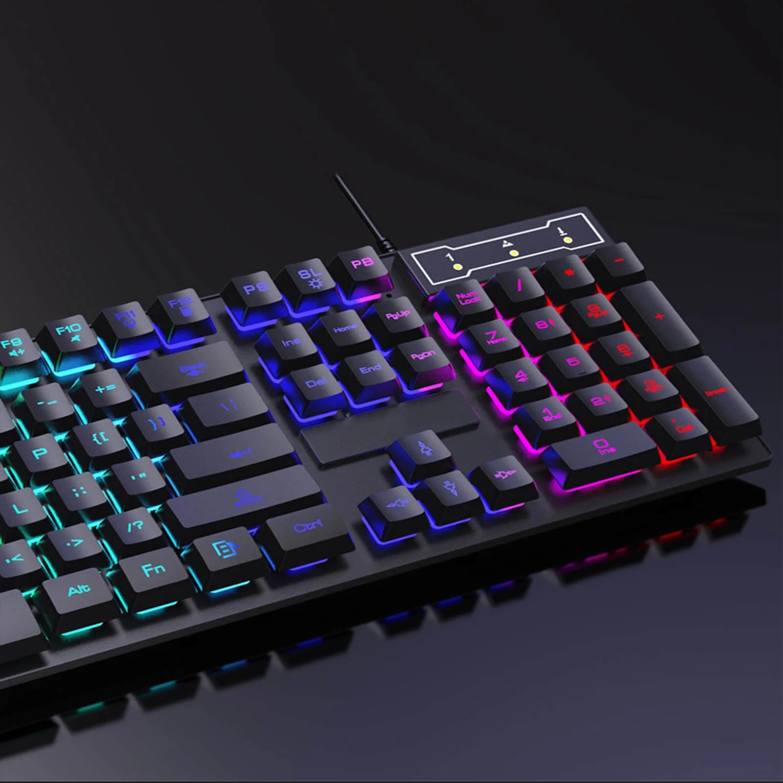 VERI COOL Keyboard and Mouse Set Combo, Wired RGB Backlit Computer Keyboard with USB RGB Gaming Mouse Design for Windows PC Laptop Desktop Notebook-Fv-Q305S
