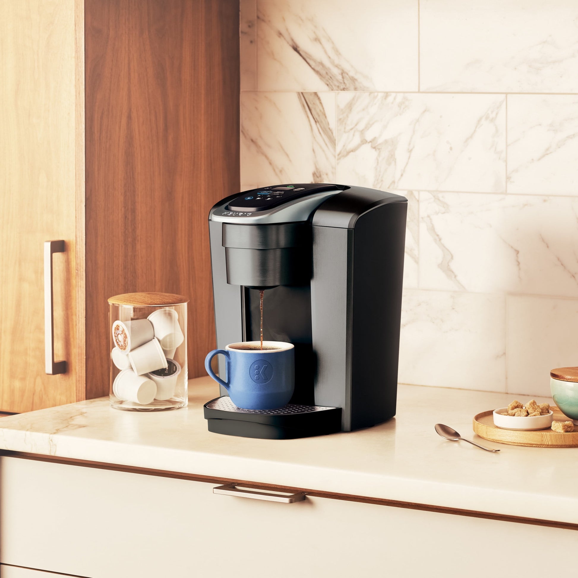 VERI COOL K-Elite Brushed Slate Single-Serve K-Cup Pod Coffee Maker