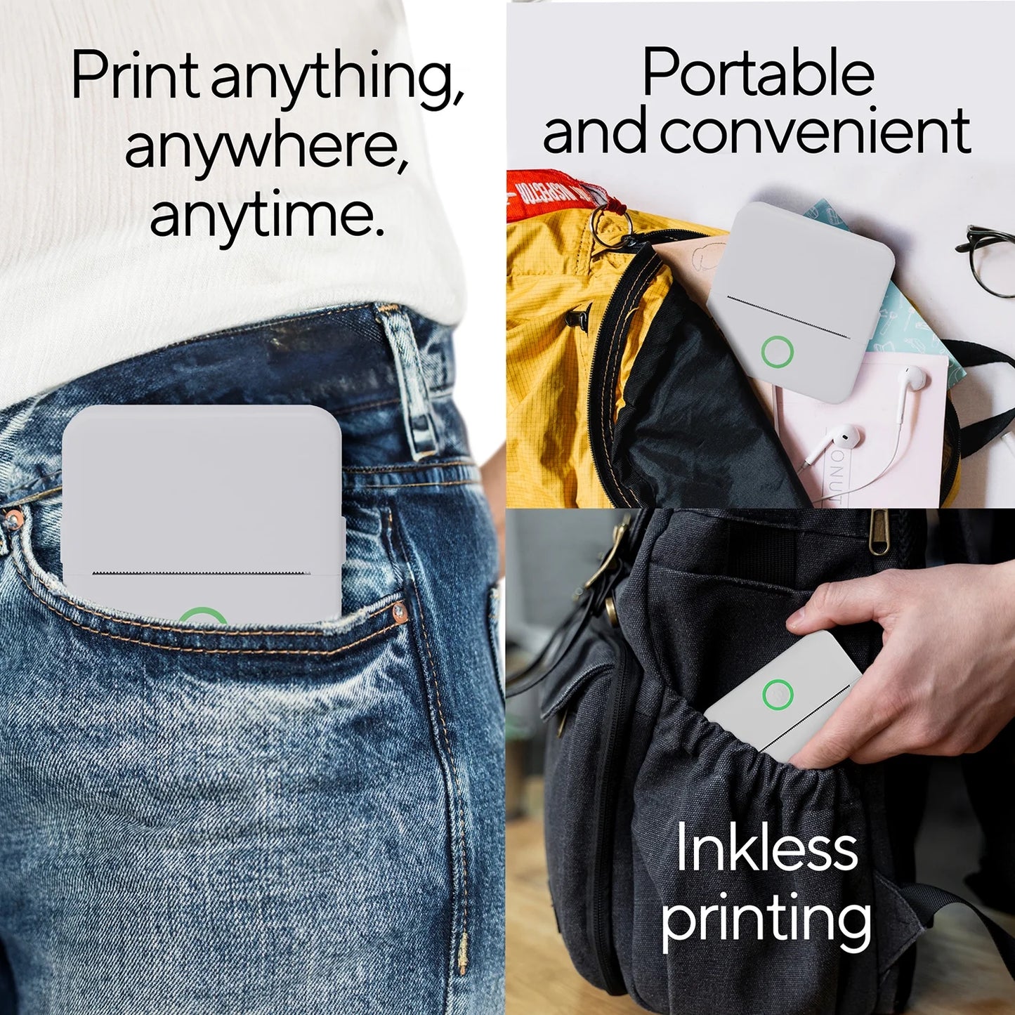 VERY COOL CTP500 Wireless Mini Portable Thermal Printer & Label Maker + Paper, Android & Ios (Gray)