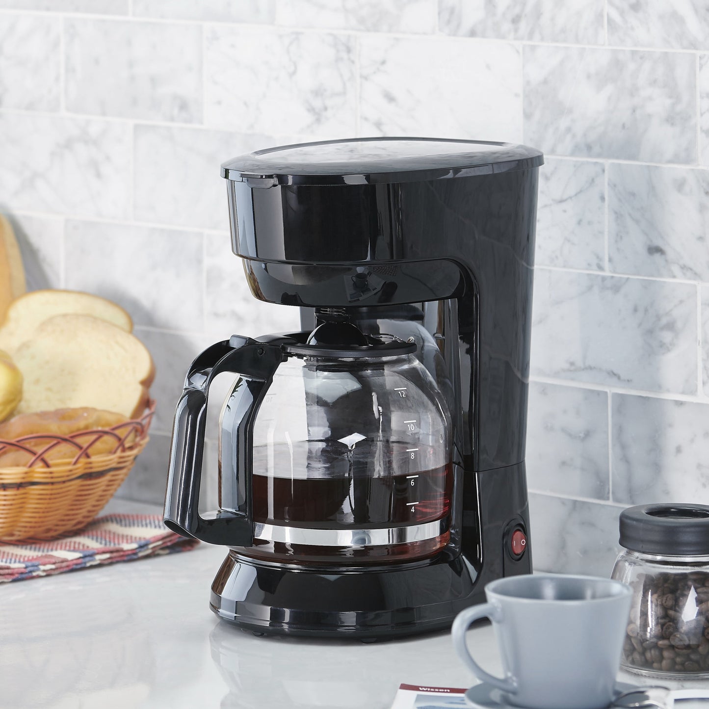VERI COOL Black 12-Cup Coffee Maker with Removable Filter Basket