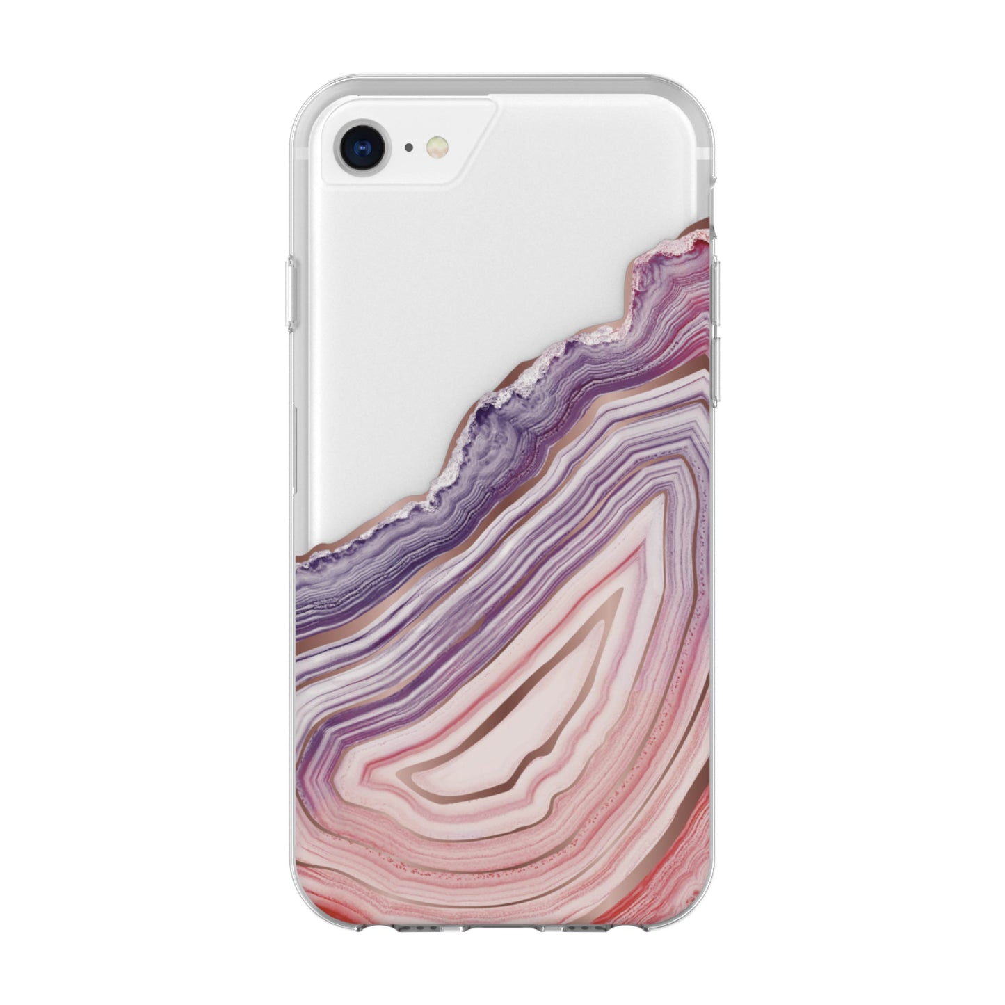 VERY NICE Phone Case for Iphone SE 2022, Iphone SE 2020, Iphone 8, Iphone 7, Iphone 6S, Iphone 6 - Clear Blush Agate